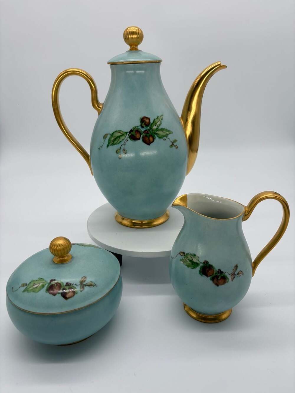 Hutschenreuther Hand Painted Artist Signed 1953 Teapot Set
